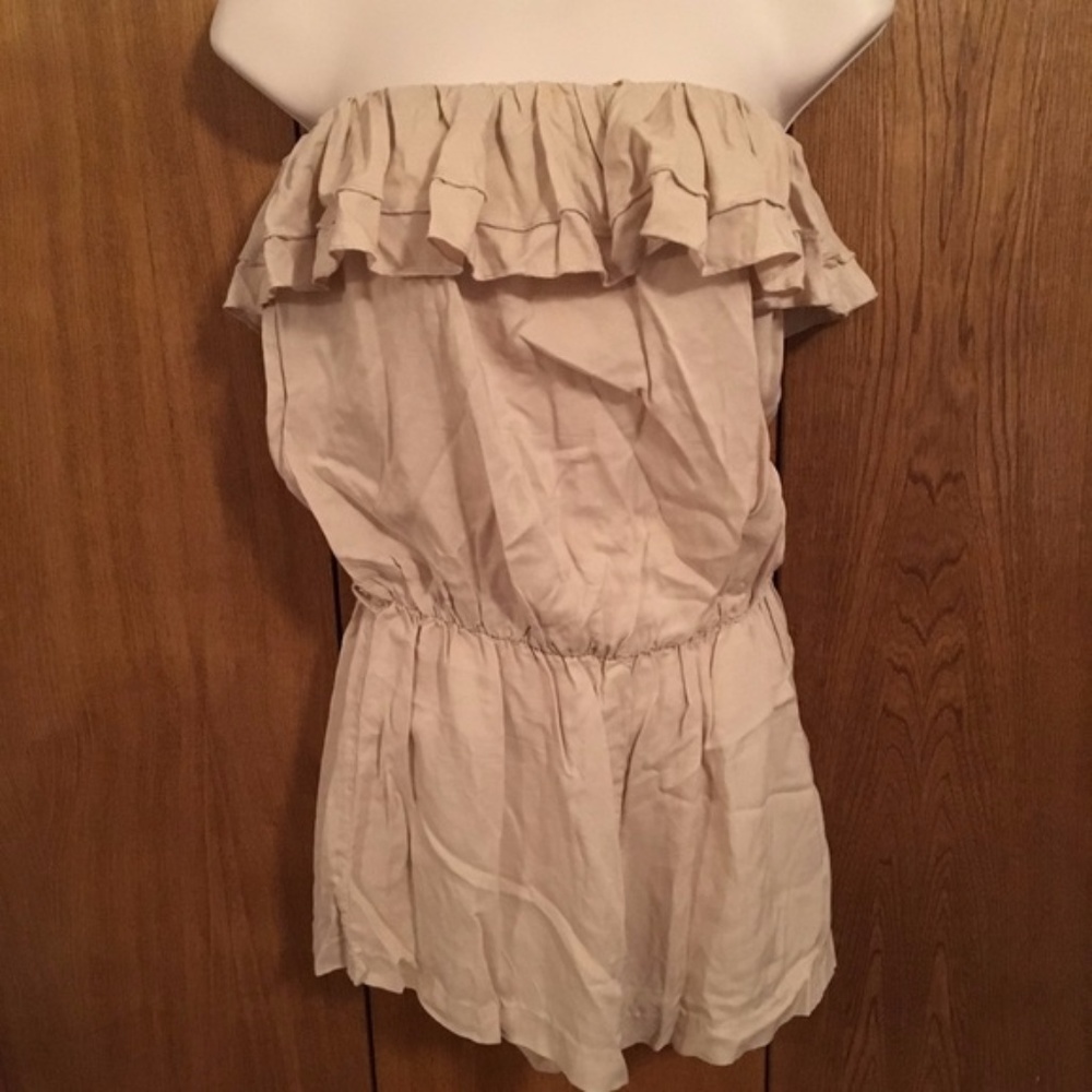 Nude Ruffled Romper